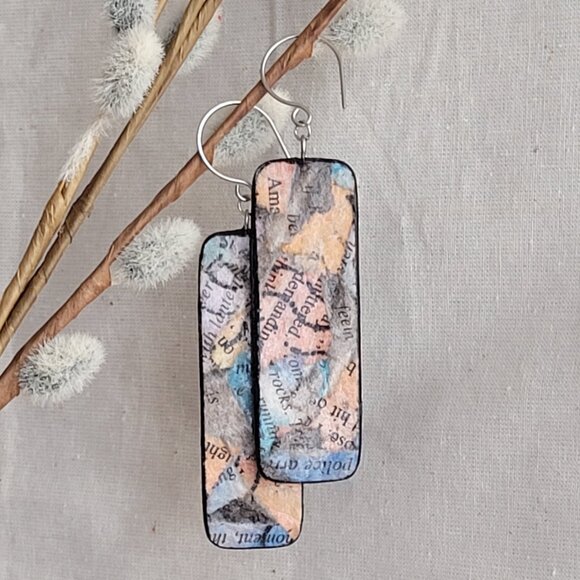 HANDCRAFTED PAINTED DROP EARRINGS - Picture 2 of 5